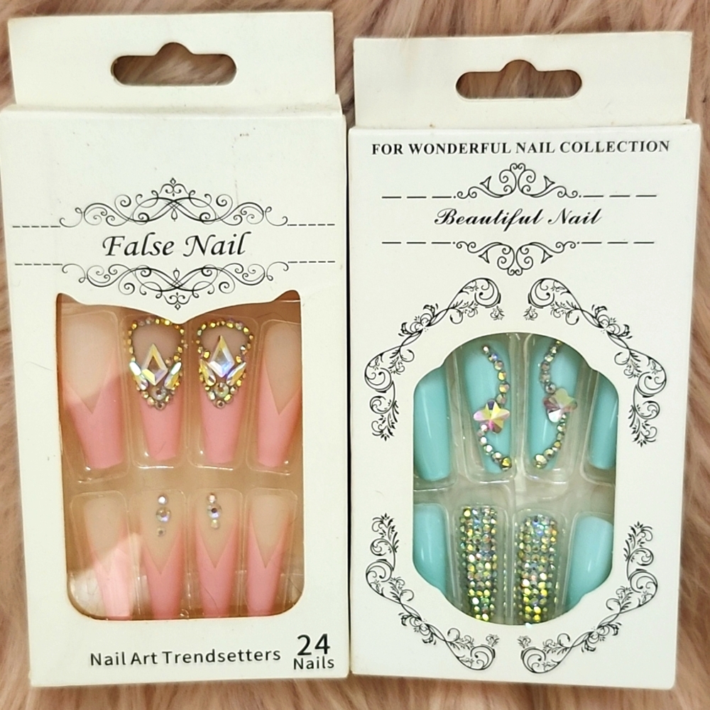 SALE!! Brand New 2CT BUNDLE Beautiful Nail False Nails-XL